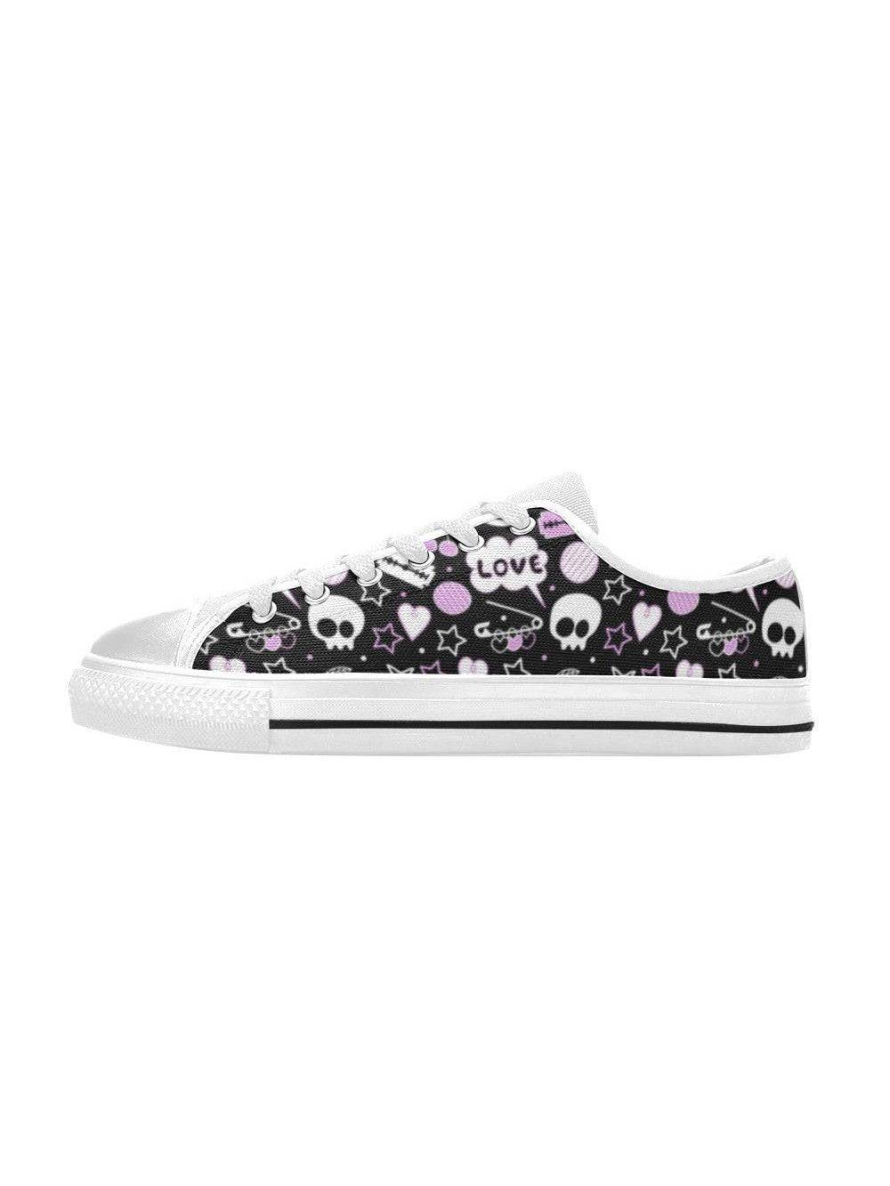 PUNK!  WHITE Retro Style Sneakers - Poison Arrow Retro