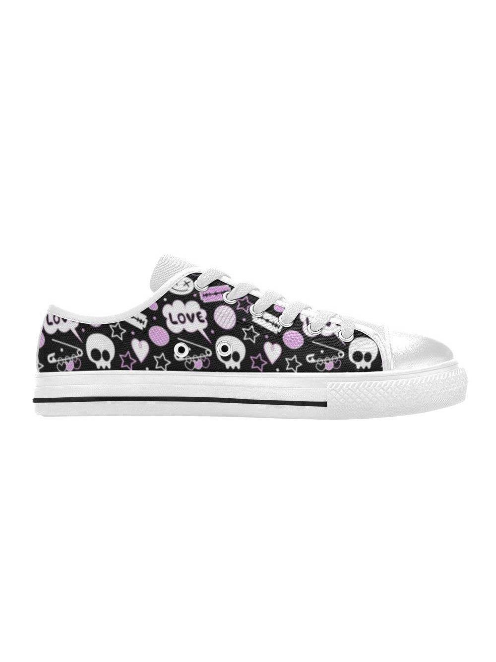 PUNK!  WHITE Retro Style Sneakers - Poison Arrow Retro