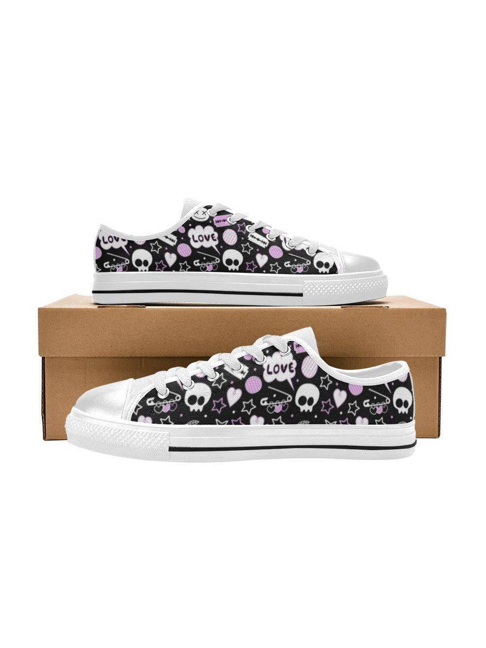 PUNK!  WHITE Retro Style Sneakers - Poison Arrow Retro