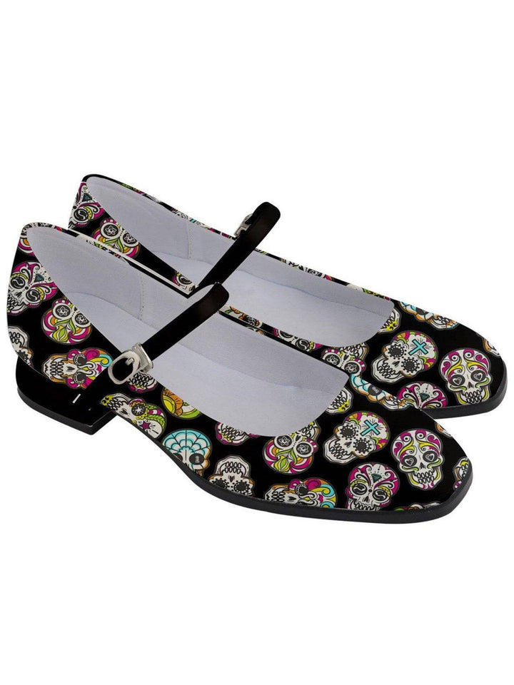 SUGAR SKULLS Women's Mary Jane Shoes - Poison Arrow Retro