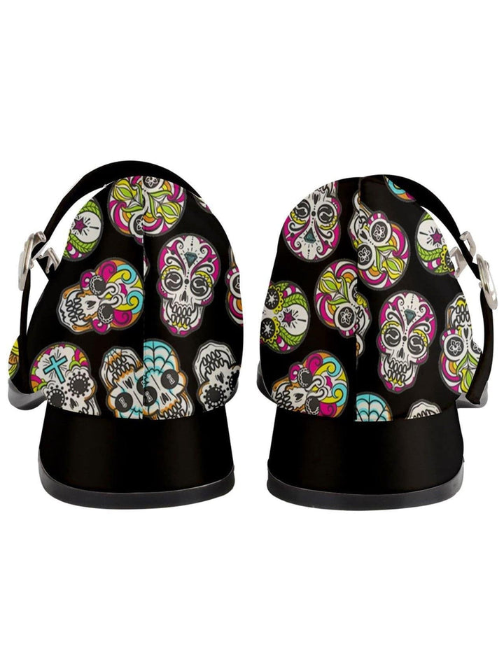 SUGAR SKULLS Women's Mary Jane Shoes - Poison Arrow Retro