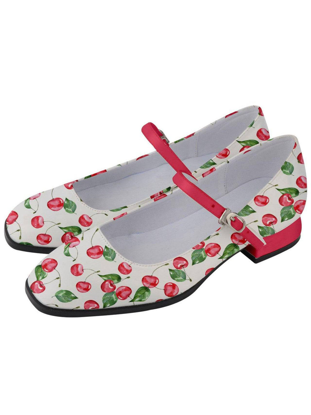 Watercolour Cherries Women's Mary Jane Shoes - Poison Arrow Retro