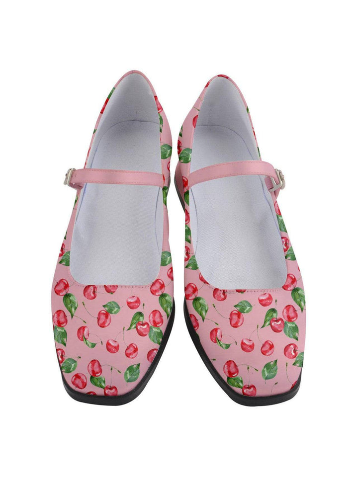 Watercolour Cherries Women's Mary Jane Shoes - Poison Arrow Retro