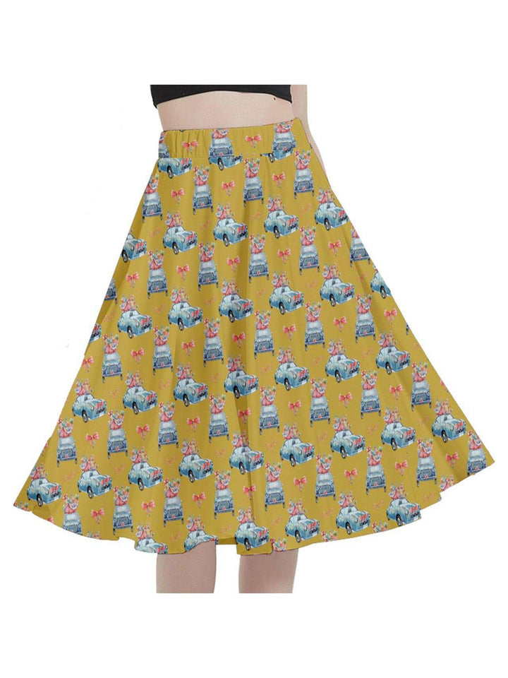 Cruisin' for Christmas Cheer Full Circle Skirt