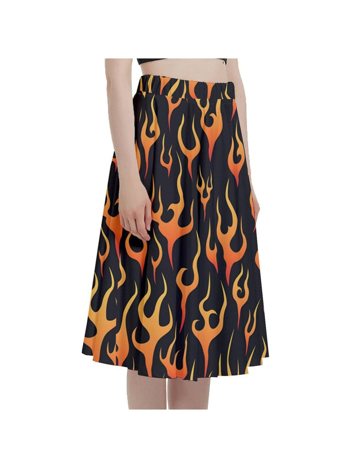 Flames Full Circle Skirt - Poison Arrow Retro