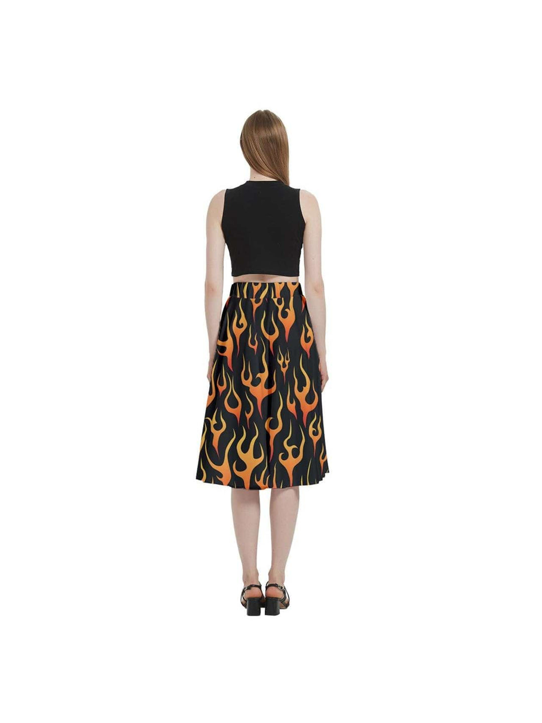 Flames Full Circle Skirt - Poison Arrow Retro