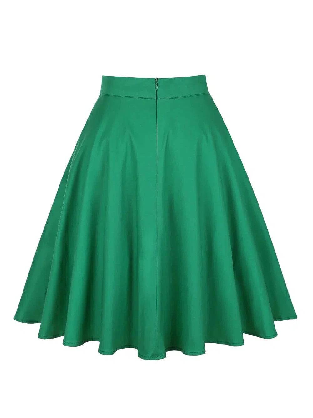 Green Flared Skirt - Poison Arrow Retro