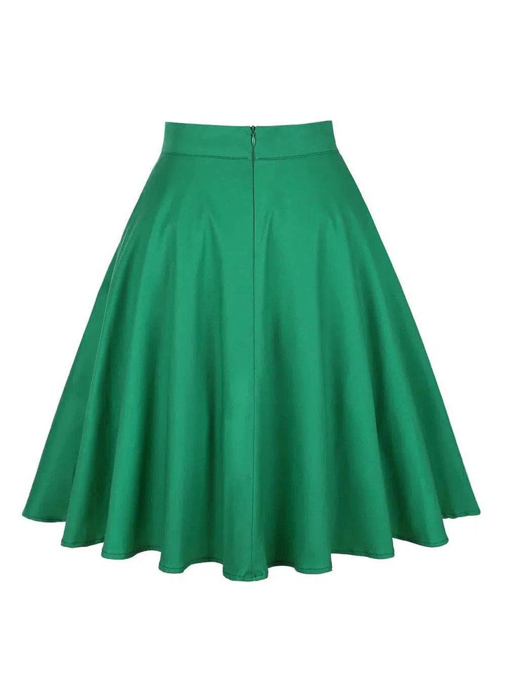 Green Flared Skirt - Poison Arrow Retro