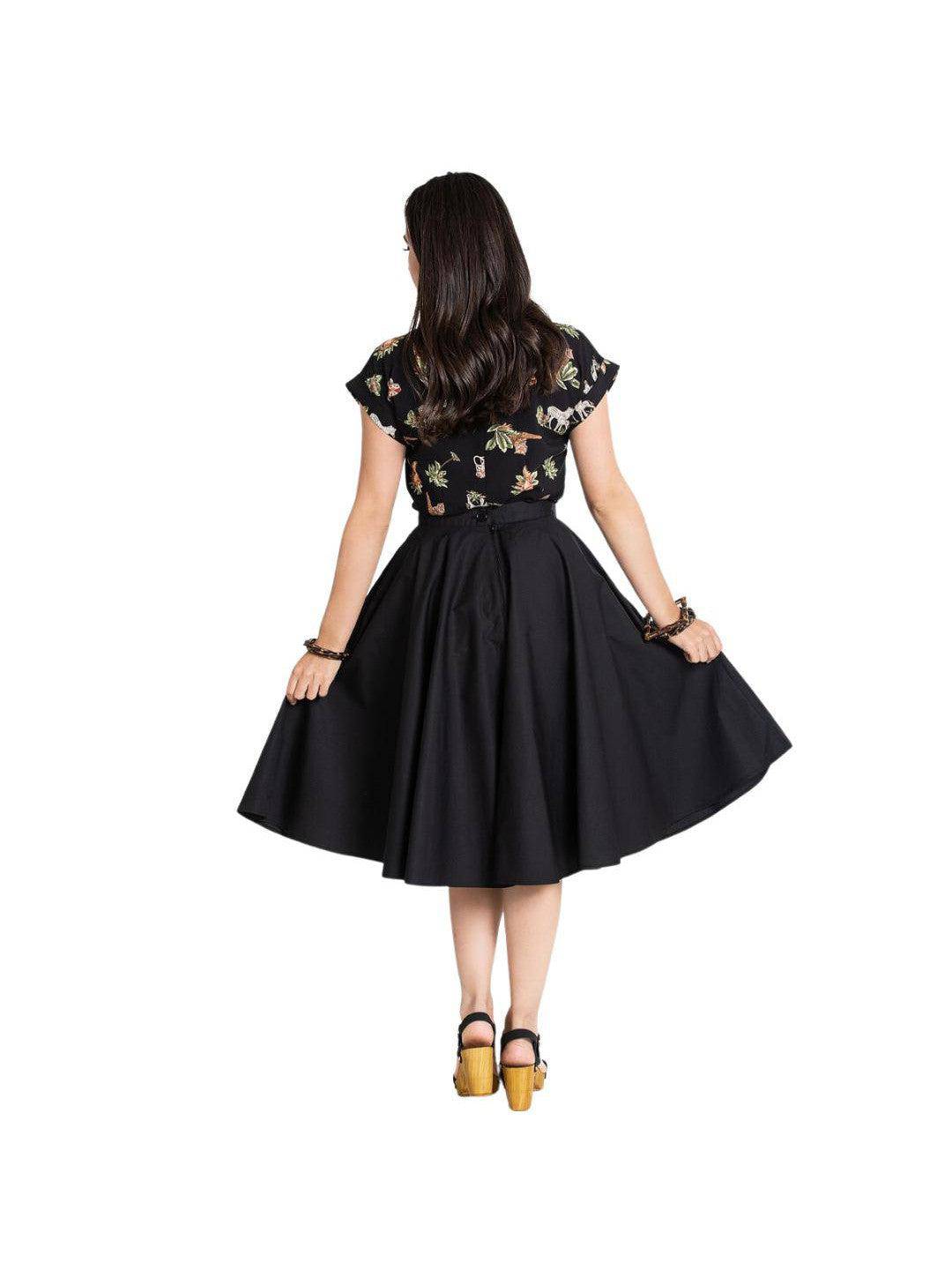 HELL BUNNY PAULA BLACK CIRCLE SKIRT - Poison Arrow Retro