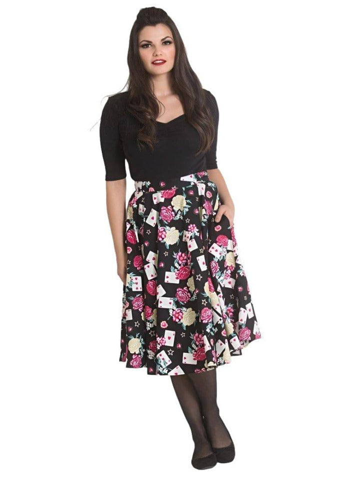 HELL BUNNY QUEEN OF HEART 50'S SKIRT - Poison Arrow Retro