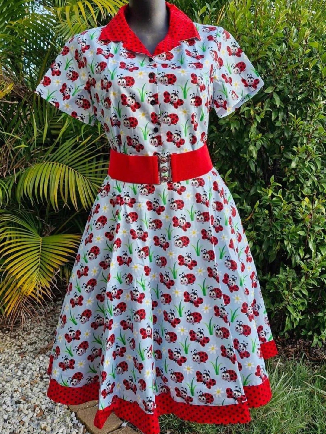 Ladybugs Full Circle Skirt - Poison Arrow Retro