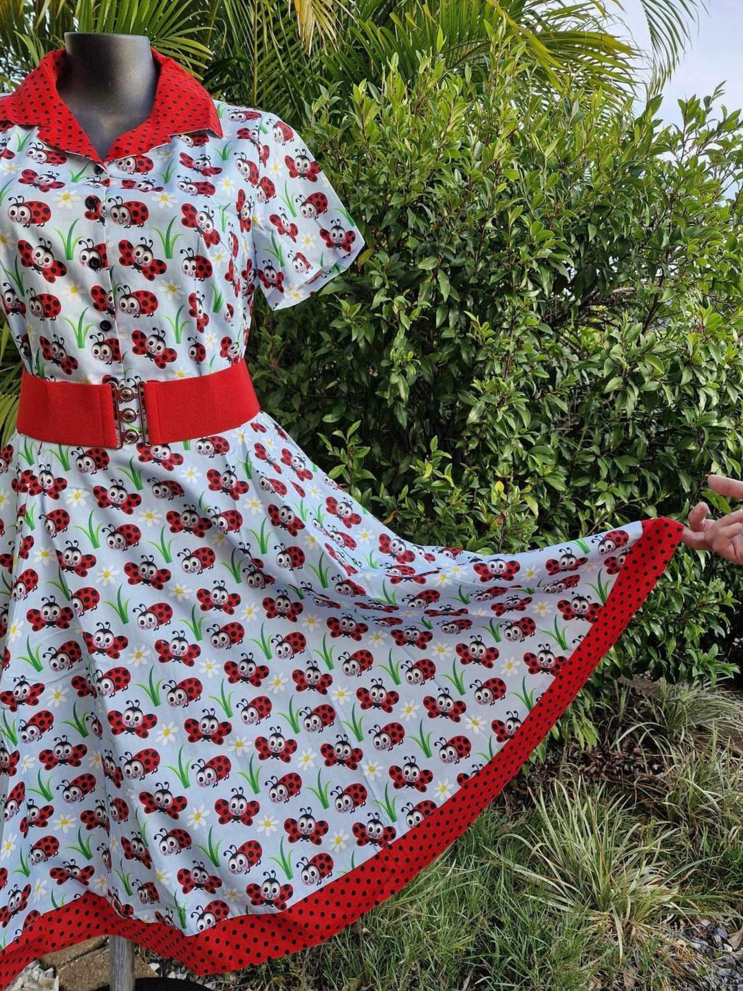 Ladybugs Full Circle Skirt - Poison Arrow Retro