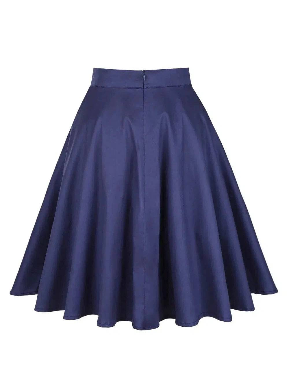 Navy Flared Skirt - Poison Arrow Retro