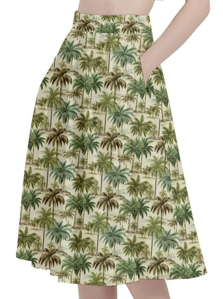 Palm Haven Full Circle Skirt - Poison Arrow Retro