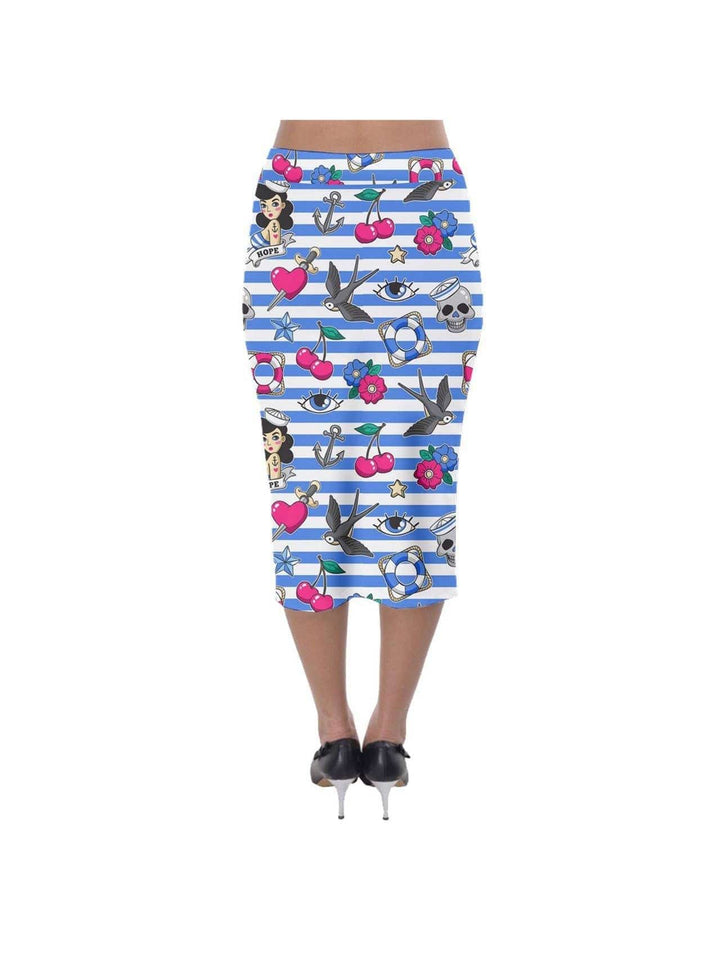 SAILOR GAL Stretch Wiggle Skirt - Poison Arrow Retro