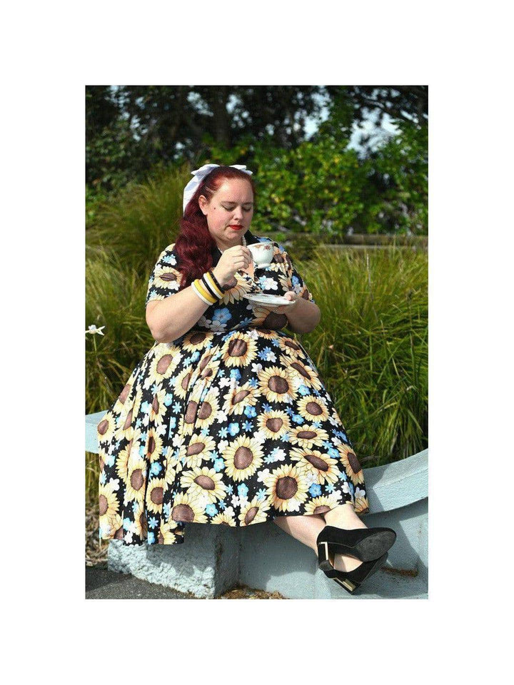 Sunflowers Full Circle Skirt - Poison Arrow Retro