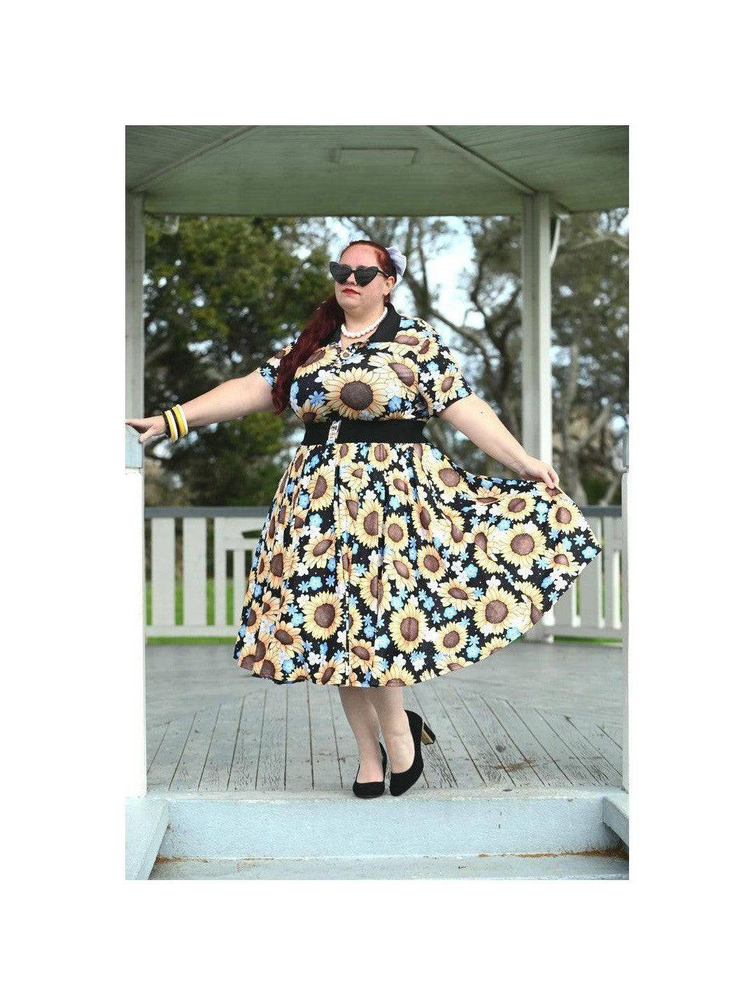 Sunflowers Full Circle Skirt - Poison Arrow Retro