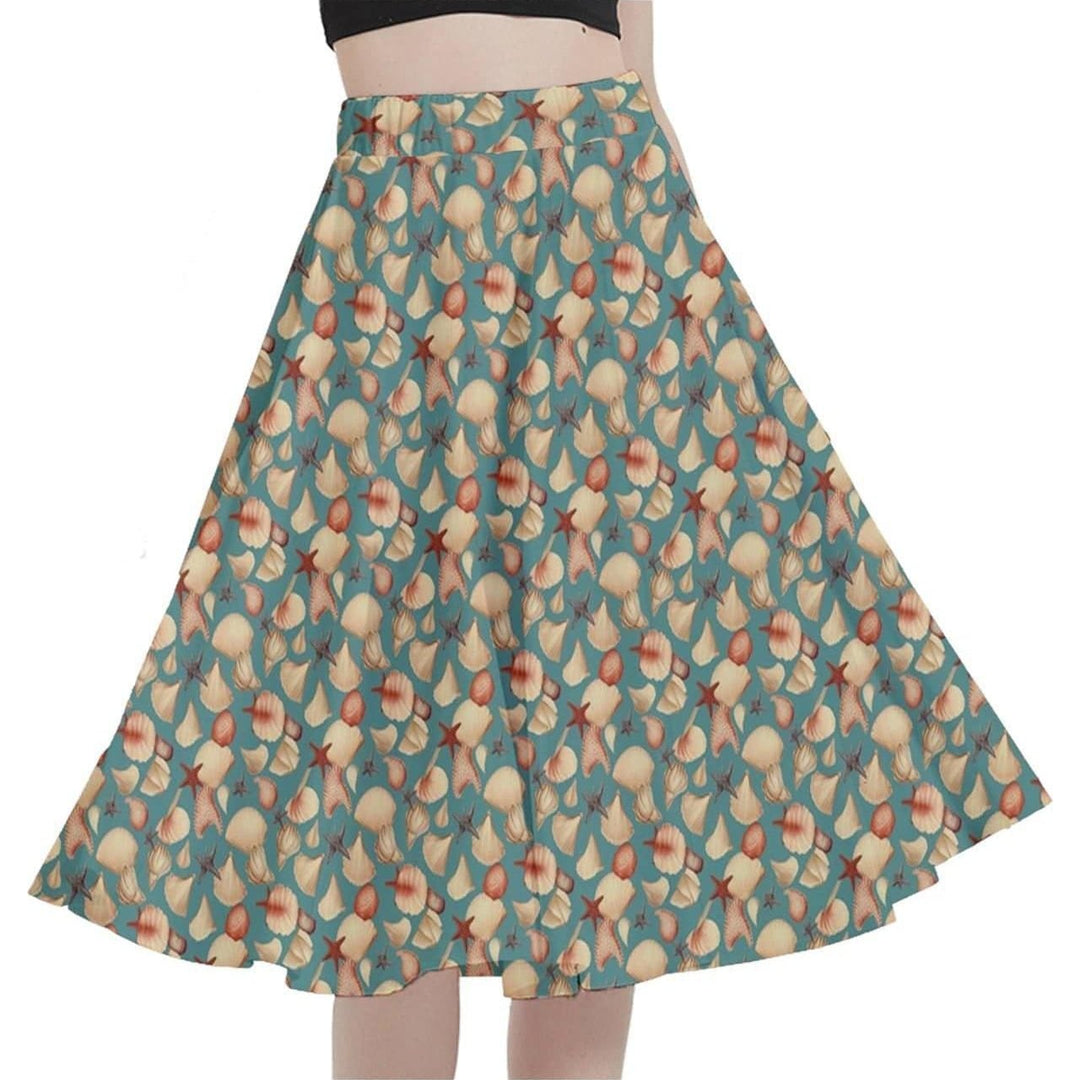 Vintage Seashells Full Circle Skirt - Poison Arrow Retro