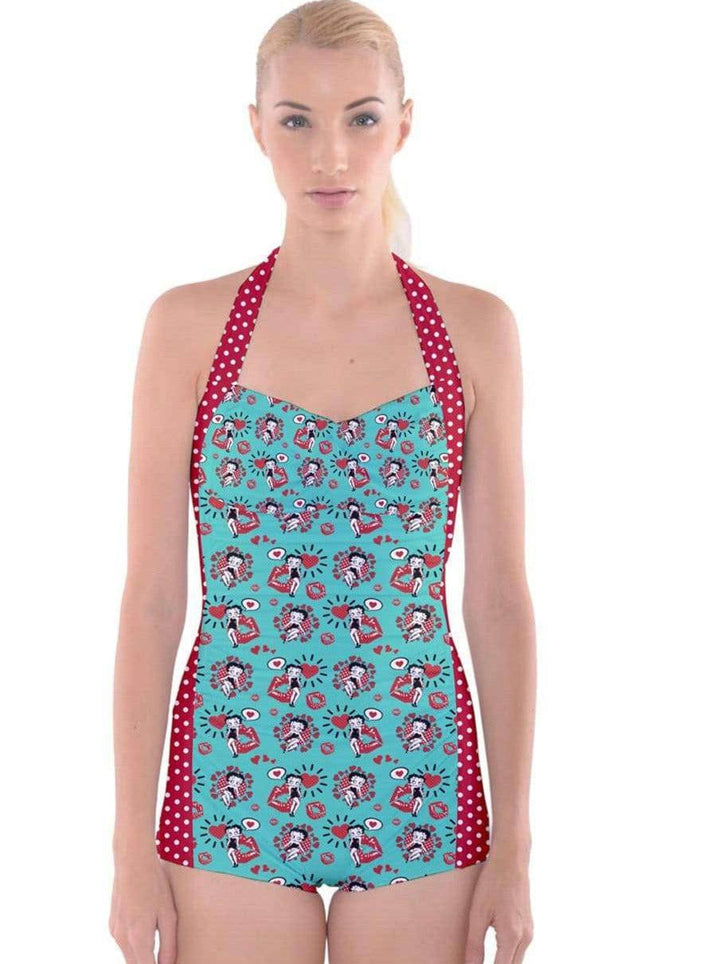 Betty Boop Boyleg Halter Swimsuit