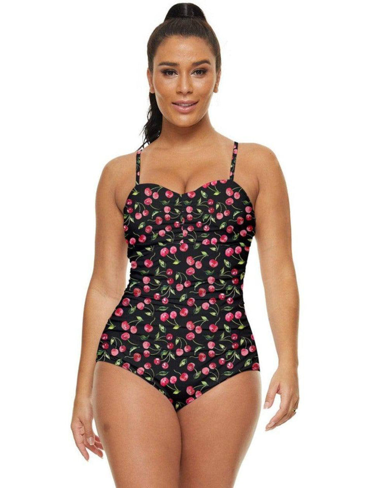 cherry one piece swimsuit