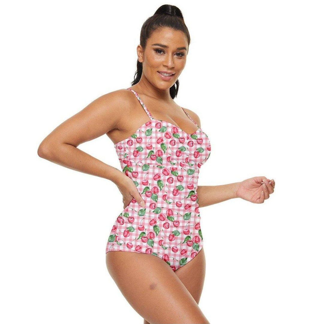 CHERRY GINGHAM Retro Full Coverage Swimsuit - Poison Arrow Retro