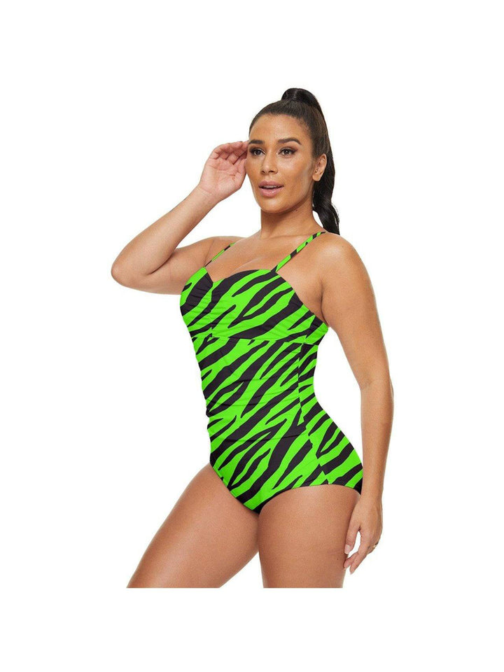 GREEN ZEBRA Retro Full Coverage Swimsuit - Poison Arrow Retro