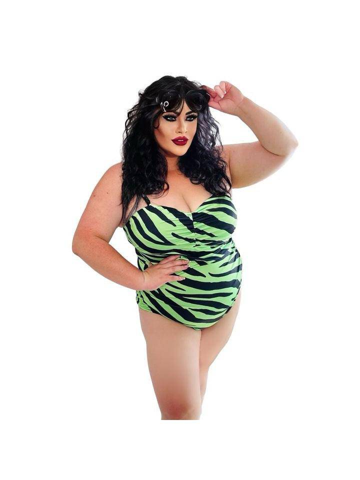 GREEN ZEBRA Retro Full Coverage Swimsuit - Poison Arrow Retro