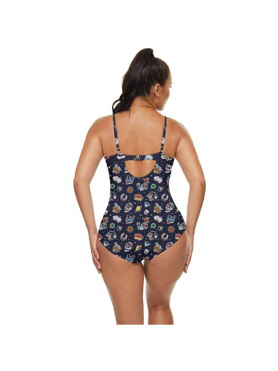 Old School Tattoo Retro Full Coverage Swimsuit