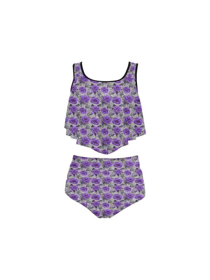 PURPLE ROSES High Waisted Bikini - Poison Arrow Retro