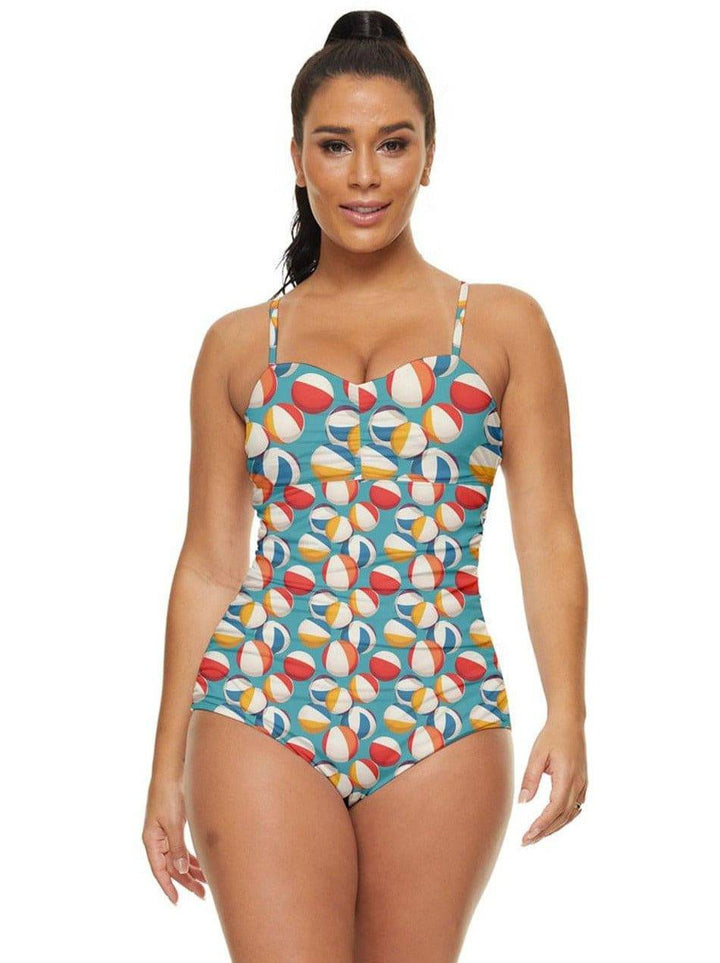 Retro Beach Balls Retro Full Coverage Swimsuit - Poison Arrow Retro