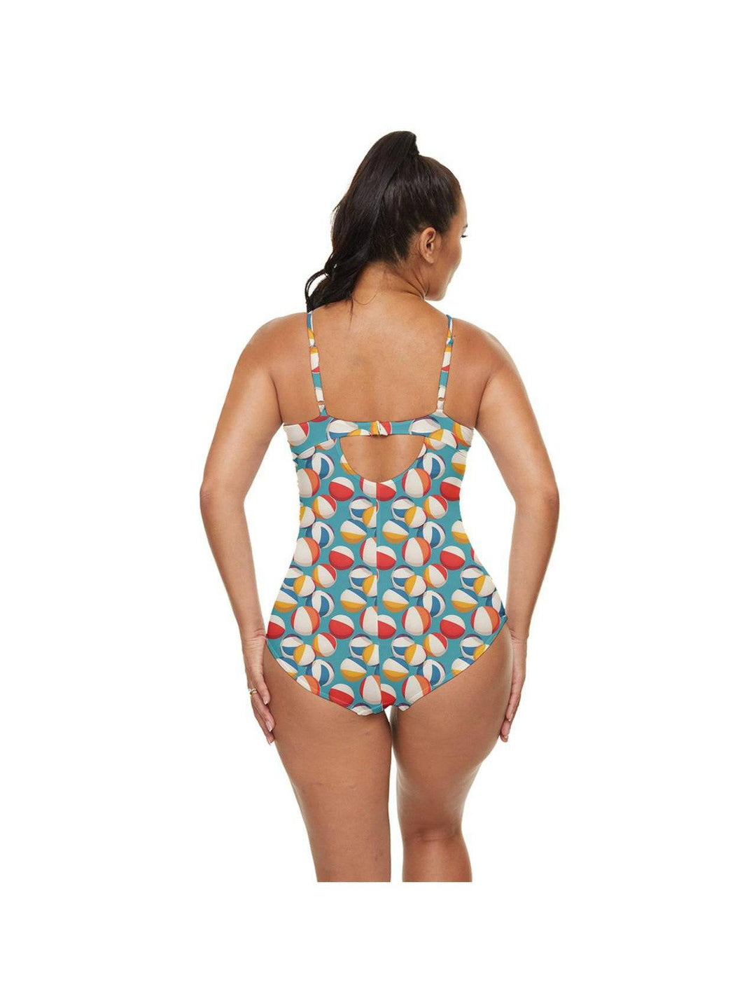 Retro Beach Balls Retro Full Coverage Swimsuit