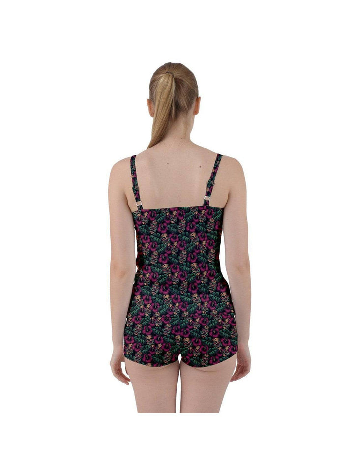 Leilani Tiki Tie Front Two Piece Tankini