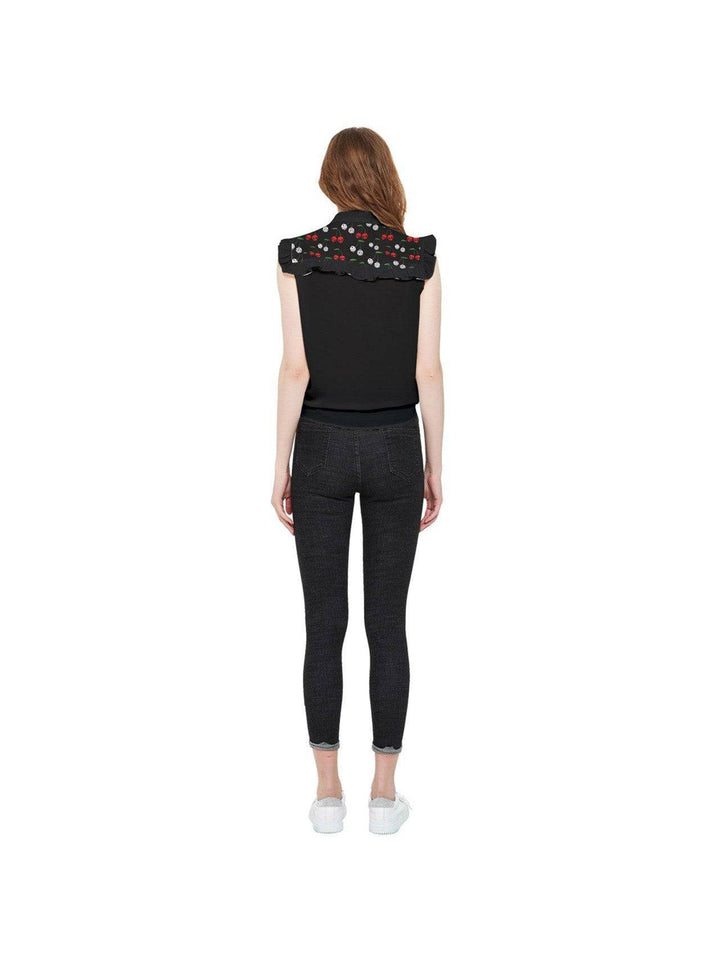 Cherry Skulls & Dice Tie Front Top - Poison Arrow Retro