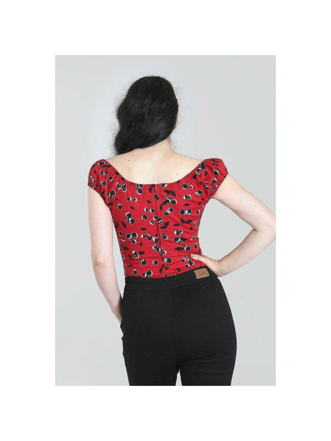 Hell Bunny Red with Black Cherries Alison Top