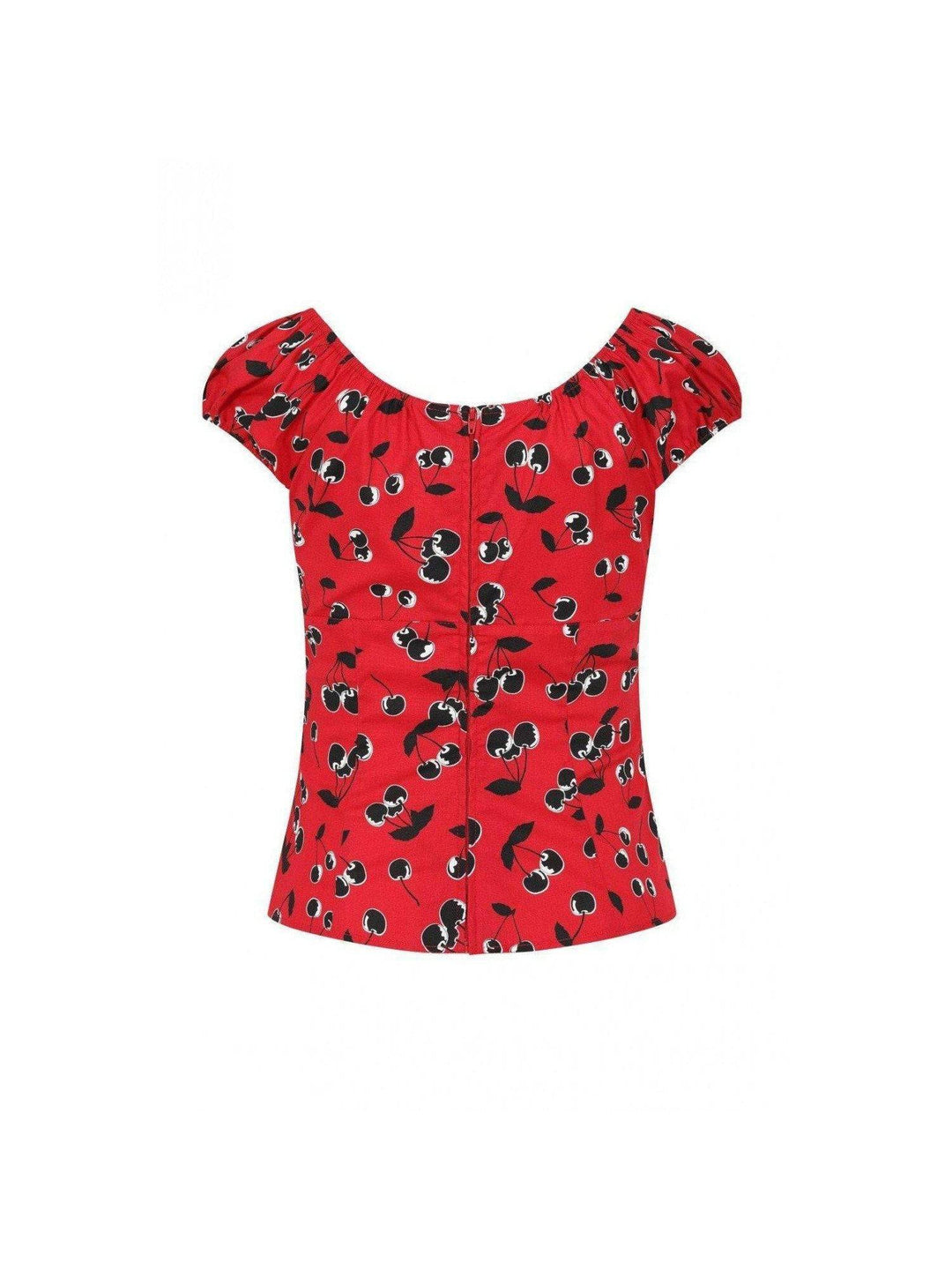 Hell Bunny Red with Black Cherries Alison Top - Poison Arrow Retro