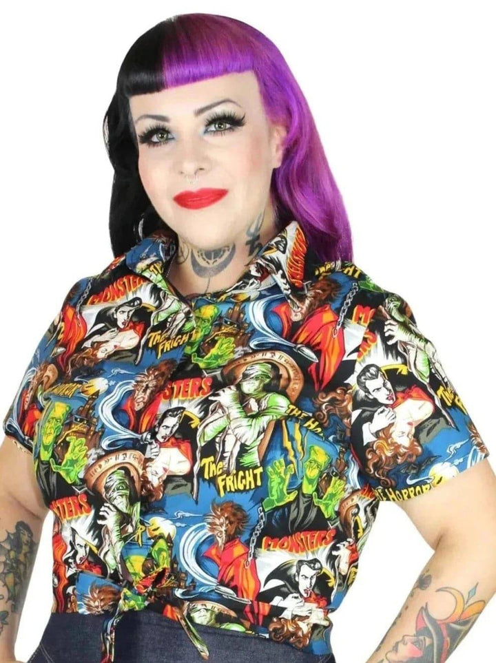 Hollywood Monsters Horror Knot Top - Poison Arrow Retro