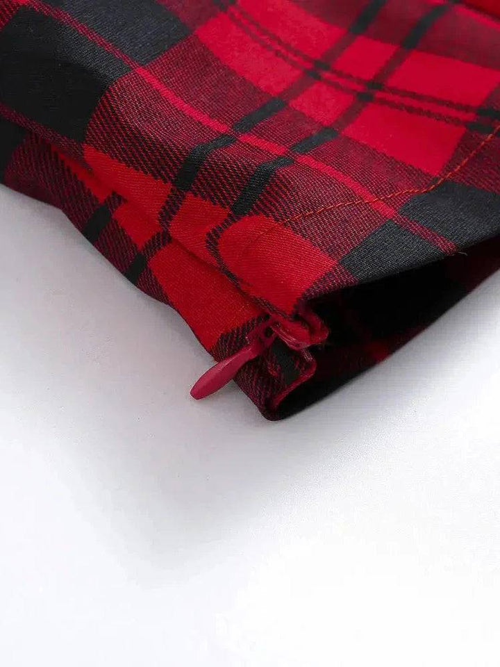 Red Plaid Retro Top - Poison Arrow Retro