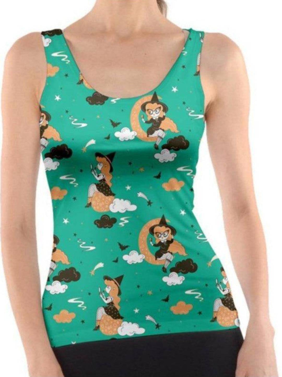 PINUP WITCH GREEN Tank Top - Poison Arrow Retro