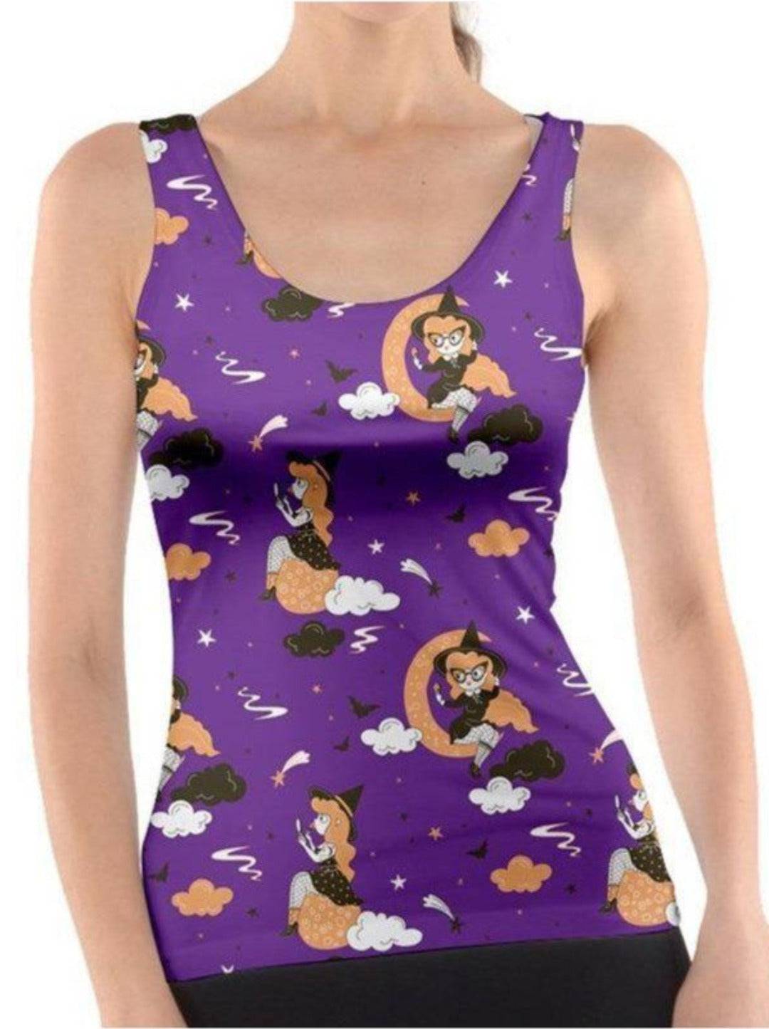 PINUP WITCH PURPLE Tank Top - Poison Arrow Retro