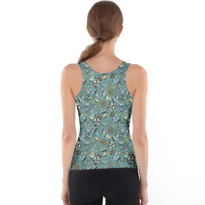 SAILORS DREAM TEAL Tank Top - Poison Arrow Retro