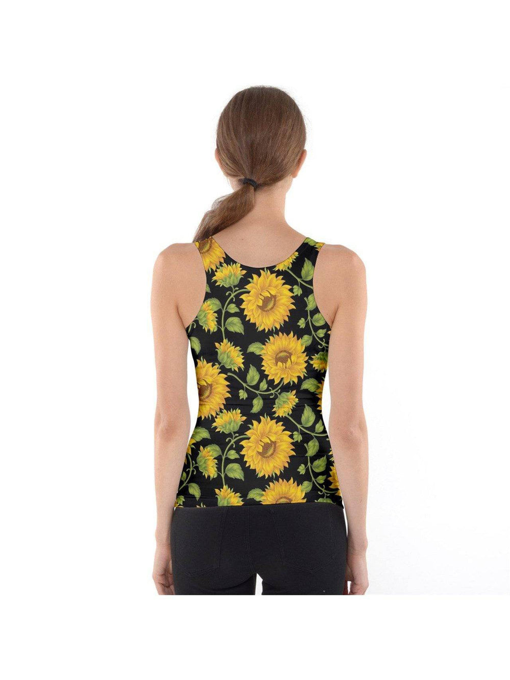 SUNFLOWERS BLACK Tank Top - Poison Arrow Retro