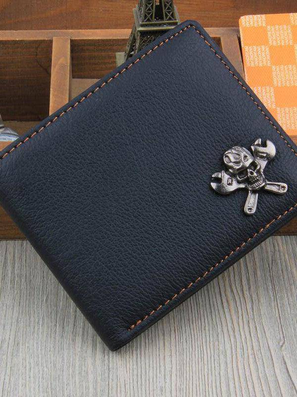 LEATHER SKULL & SPANNER WALLET - Poison Arrow Retro