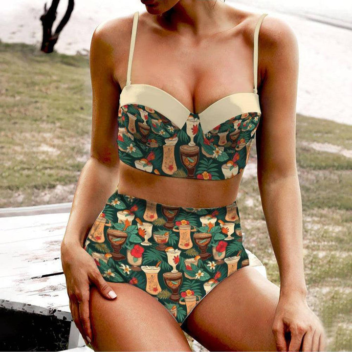 Retro Tiki Luau High Waist Retro Bikini - Poison Arrow Retro